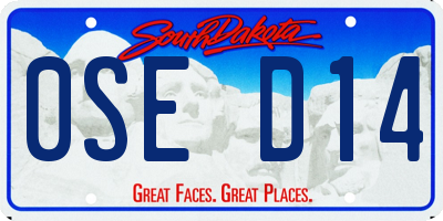 SD license plate 0SED14