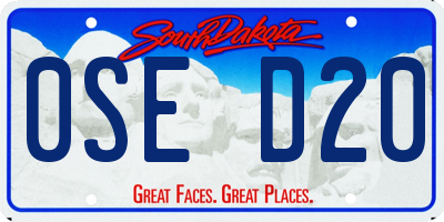 SD license plate 0SED20