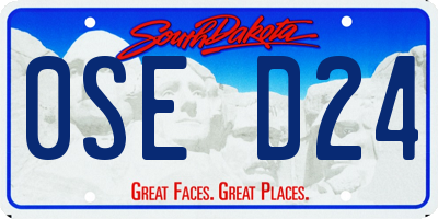 SD license plate 0SED24