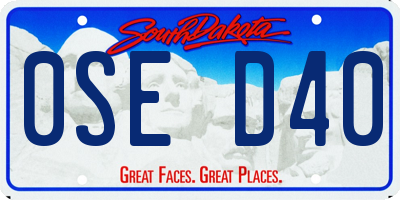 SD license plate 0SED40