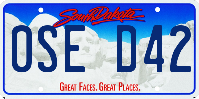 SD license plate 0SED42