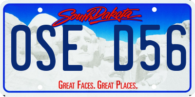 SD license plate 0SED56