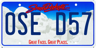 SD license plate 0SED57