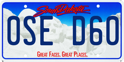 SD license plate 0SED60