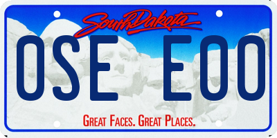 SD license plate 0SEE00