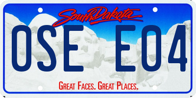 SD license plate 0SEE04