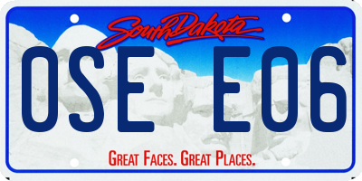 SD license plate 0SEE06