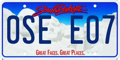 SD license plate 0SEE07