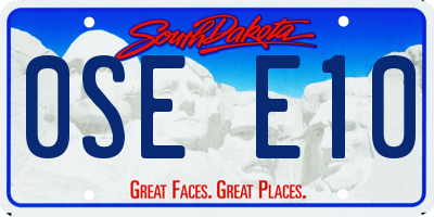 SD license plate 0SEE10