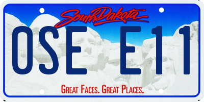 SD license plate 0SEE11