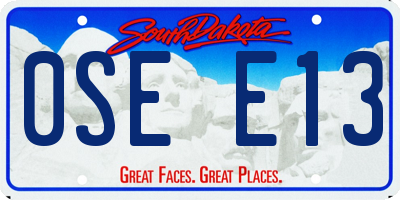 SD license plate 0SEE13