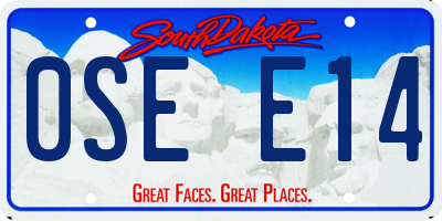 SD license plate 0SEE14