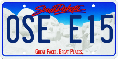 SD license plate 0SEE15