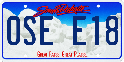 SD license plate 0SEE18