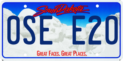 SD license plate 0SEE20