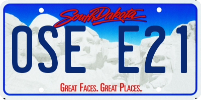 SD license plate 0SEE21