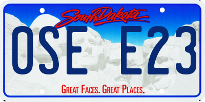 SD license plate 0SEE23