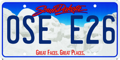 SD license plate 0SEE26