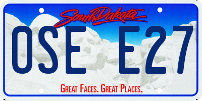 SD license plate 0SEE27