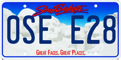 SD license plate 0SEE28