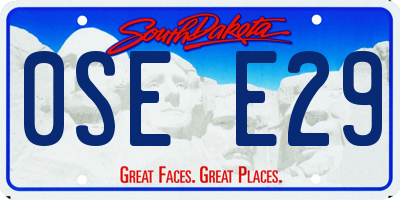 SD license plate 0SEE29