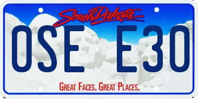SD license plate 0SEE30