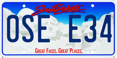 SD license plate 0SEE34