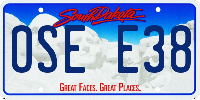 SD license plate 0SEE38