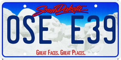 SD license plate 0SEE39