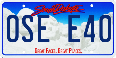 SD license plate 0SEE40