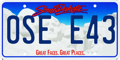 SD license plate 0SEE43