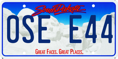 SD license plate 0SEE44