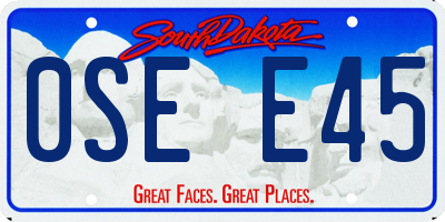 SD license plate 0SEE45