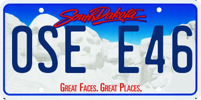 SD license plate 0SEE46