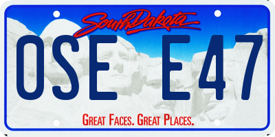 SD license plate 0SEE47