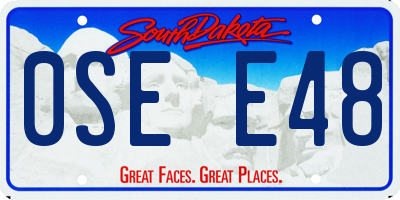 SD license plate 0SEE48