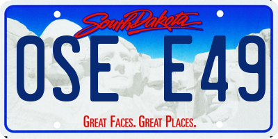 SD license plate 0SEE49