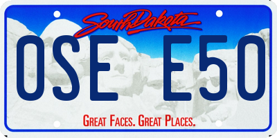 SD license plate 0SEE50