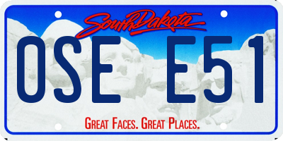 SD license plate 0SEE51