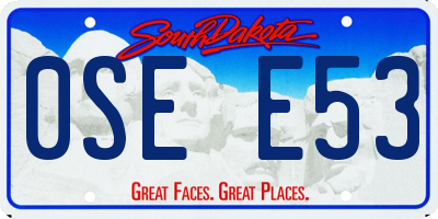 SD license plate 0SEE53