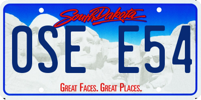SD license plate 0SEE54