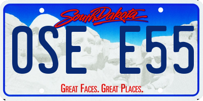 SD license plate 0SEE55
