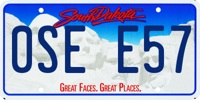 SD license plate 0SEE57