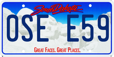 SD license plate 0SEE59
