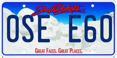 SD license plate 0SEE60