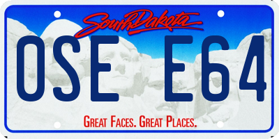 SD license plate 0SEE64