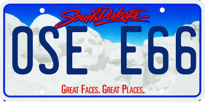 SD license plate 0SEE66