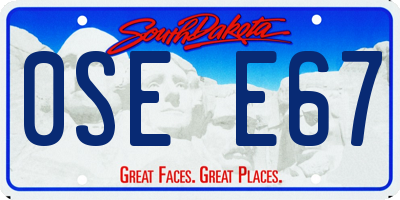 SD license plate 0SEE67