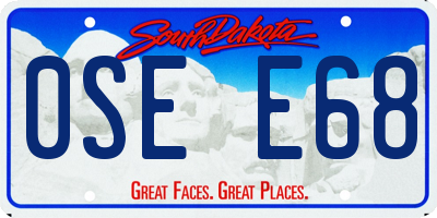 SD license plate 0SEE68