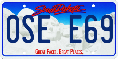 SD license plate 0SEE69